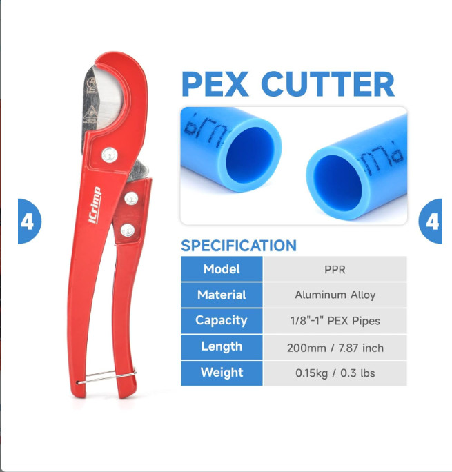 IWS-1807CN PEX Crimping Tool Kit for 1/2" & 3/4" Rings