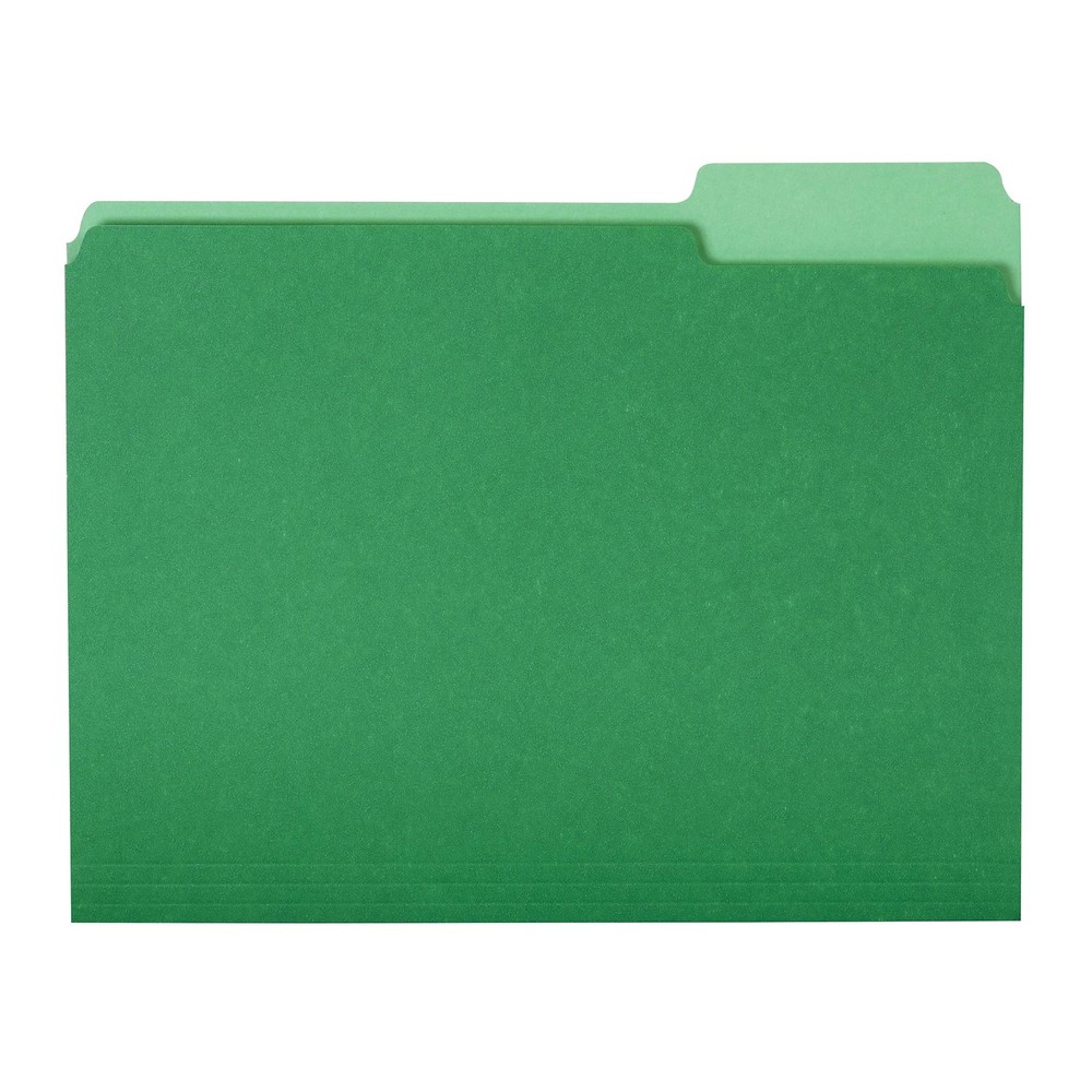 Amazon Basics File Folders, Letter Size, 1/3 Cut Tab, 36 pack, Bright Green