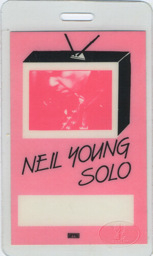 NEIL YOUNG 1983 SOLO LAMINATED BACKSTAGE PASS