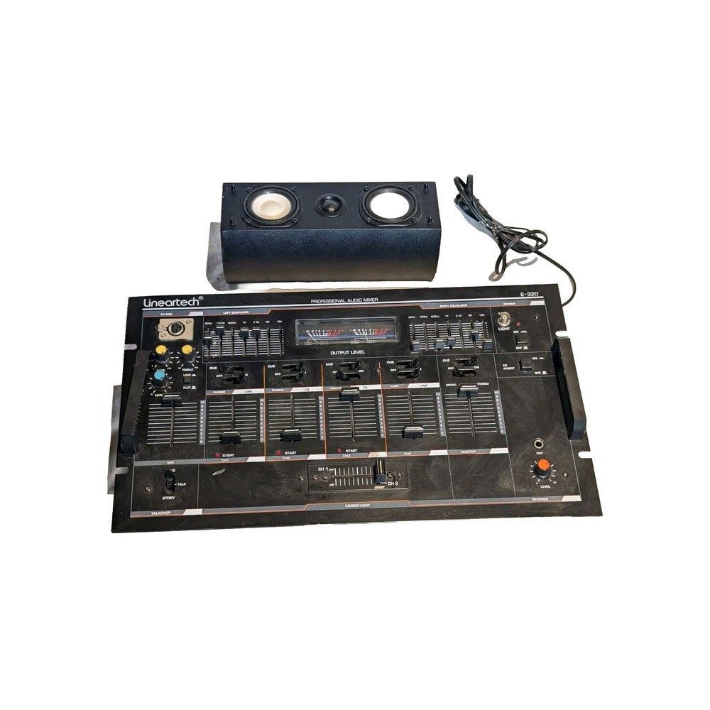 DJ Lineartech Professional Mixer E-320 Equalizer Talk over 4CH 3Phono One Speak