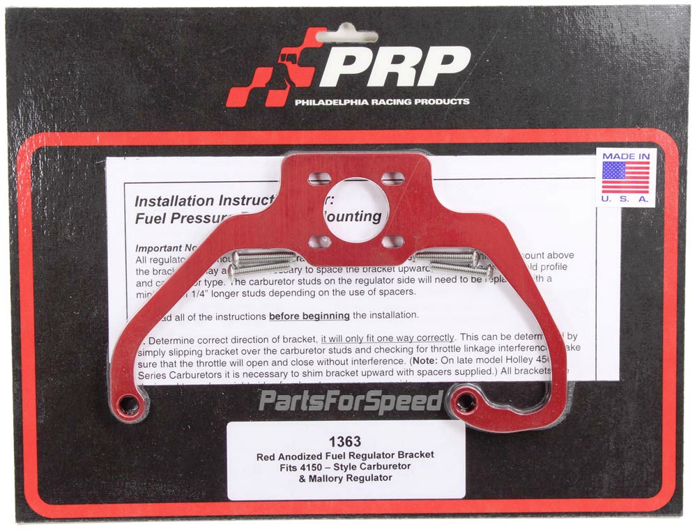 PRP 1363 Fuel Pressure Regulator Bracket Mallory / Holley 4150 Carb Made In USA