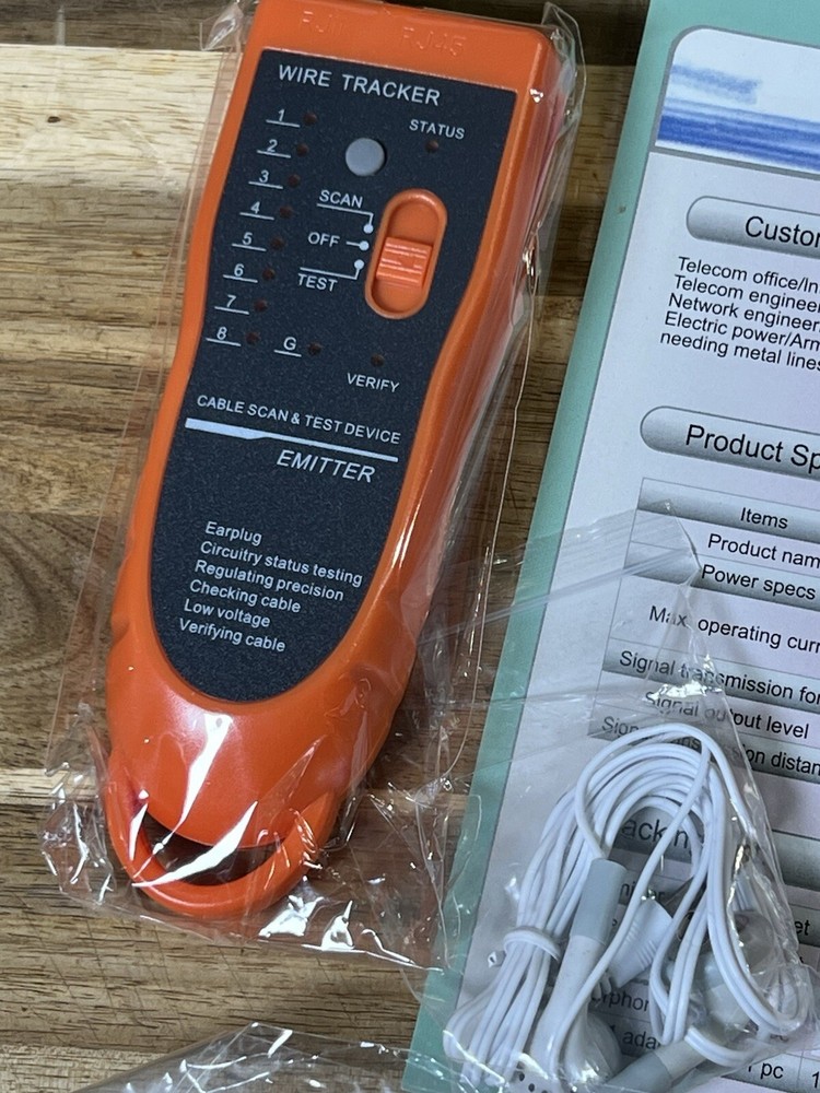 Wire Tester RJ45 RJ11 Cable Tracker Line Finder Multifunction Wire Tracker Ether