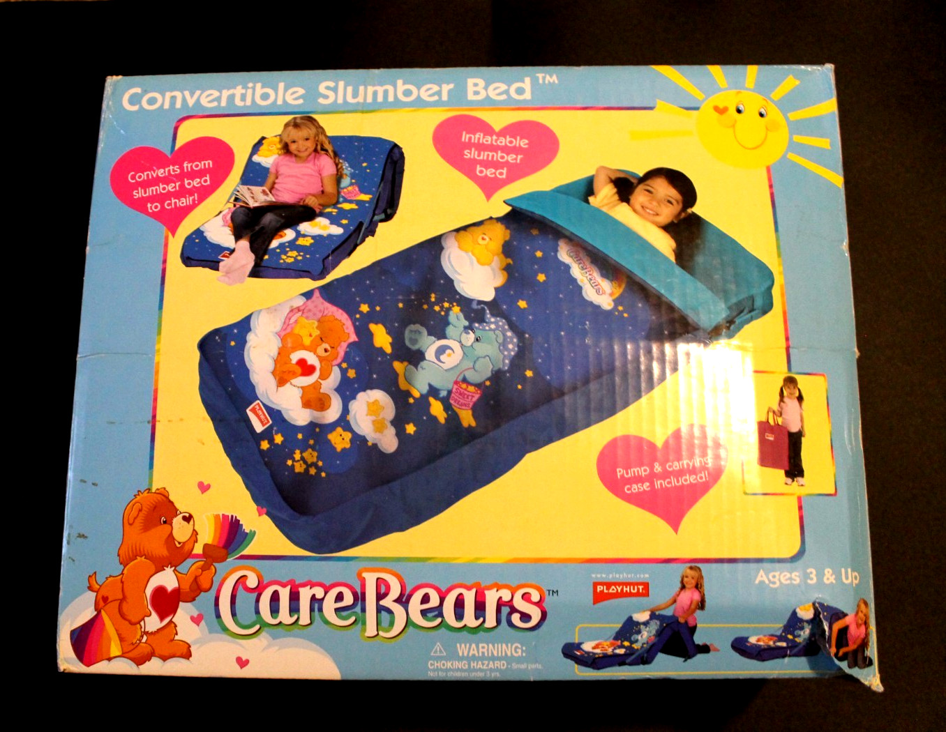 2004 CARE BEARS Convertible Sleeping Slumber Bed Bag Chair CAREBEARS Vintage