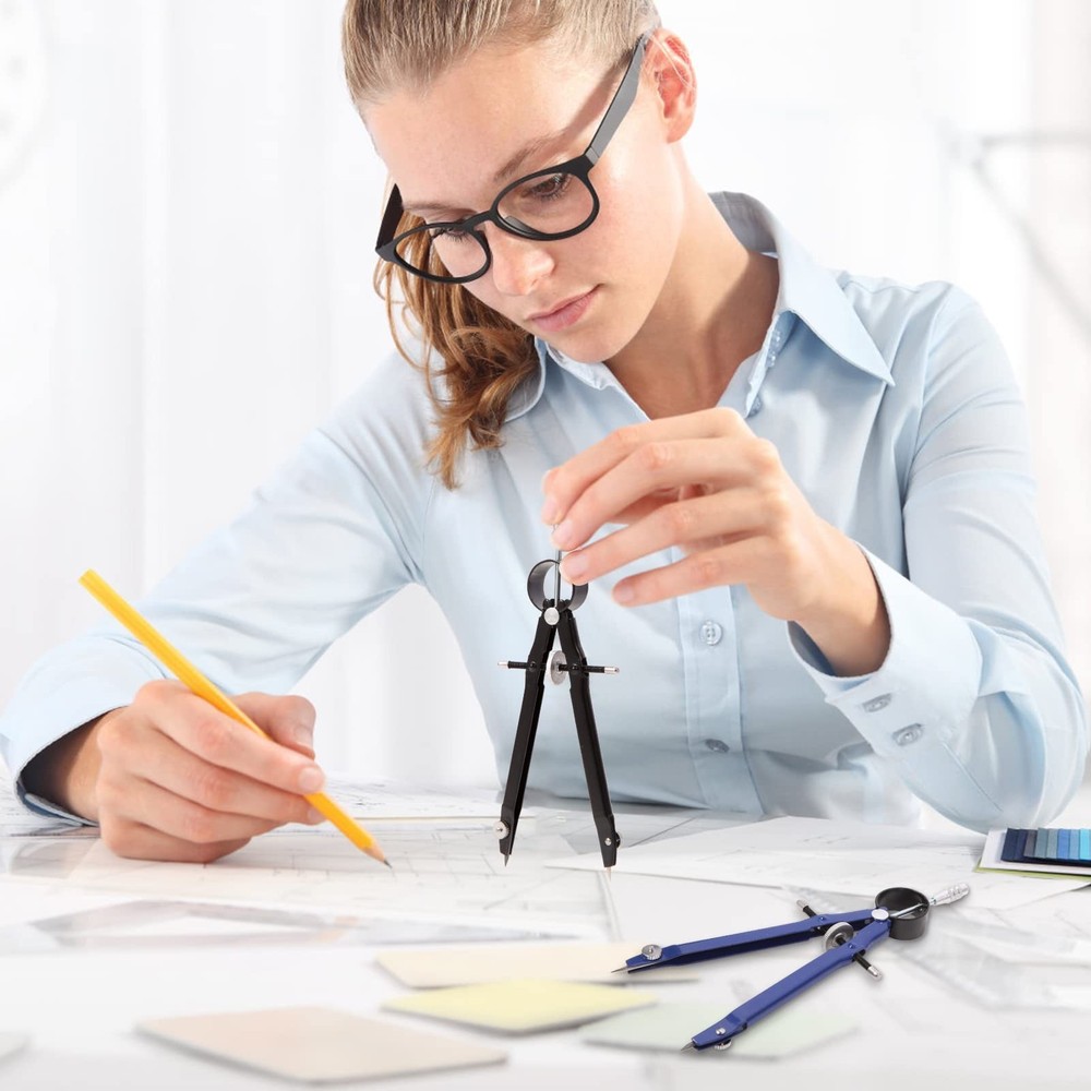 2pcs Compass for Geometry, Professional Drawing Compass,Metal Compass,...