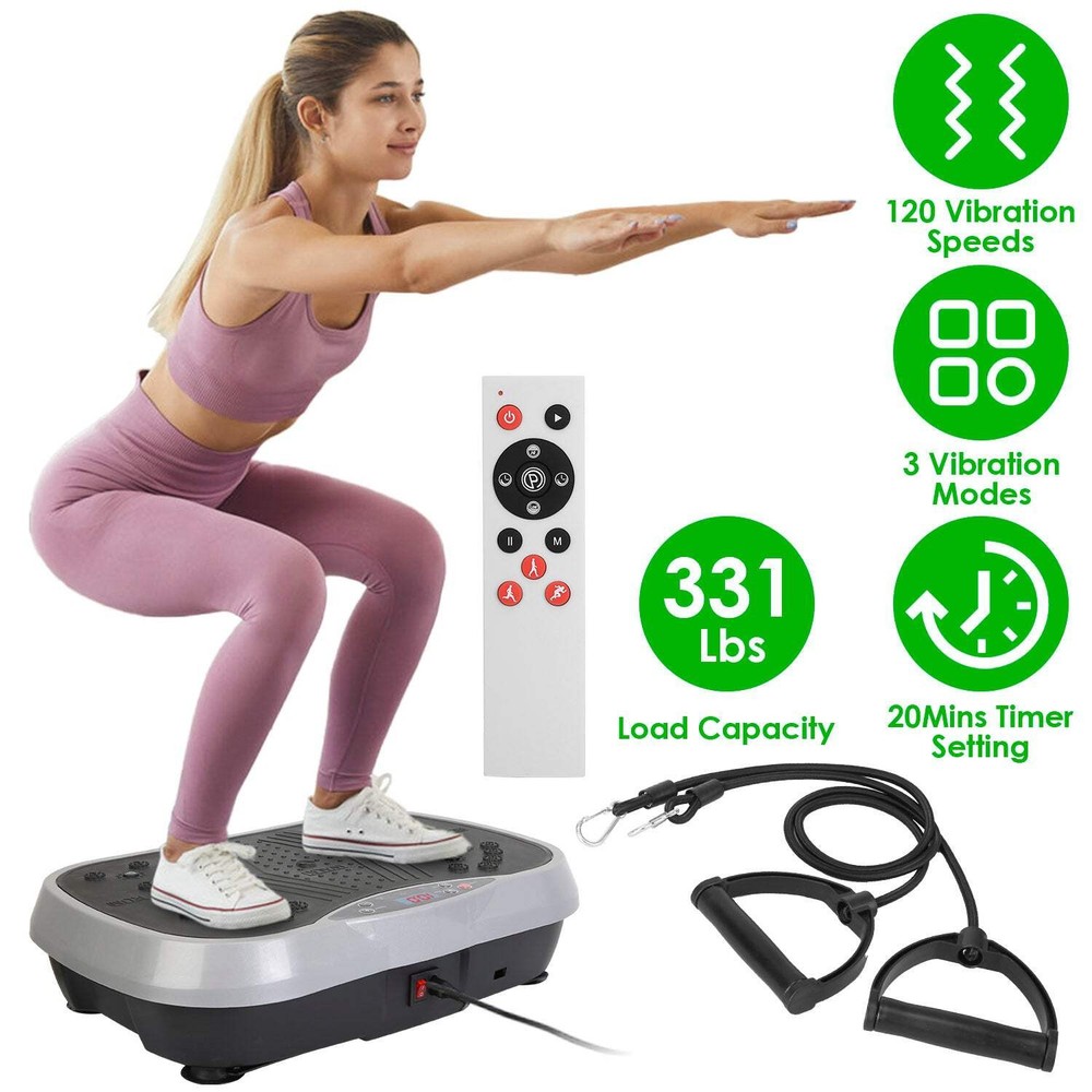 Vibration Exercise Machine With Resistant Bands Remote Control Whole Body Vibrat