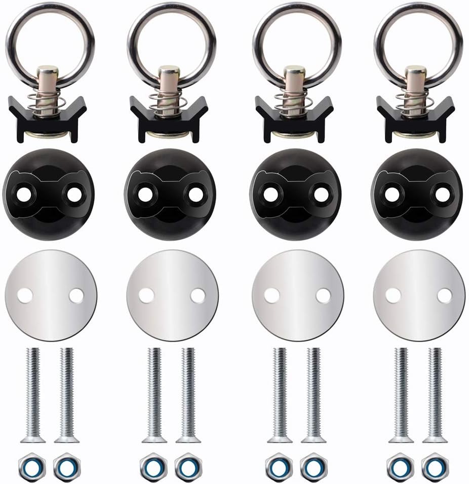 Round Tie Down Anchor Point Kit Bolt on Track Fitting with Quick Release Comp...