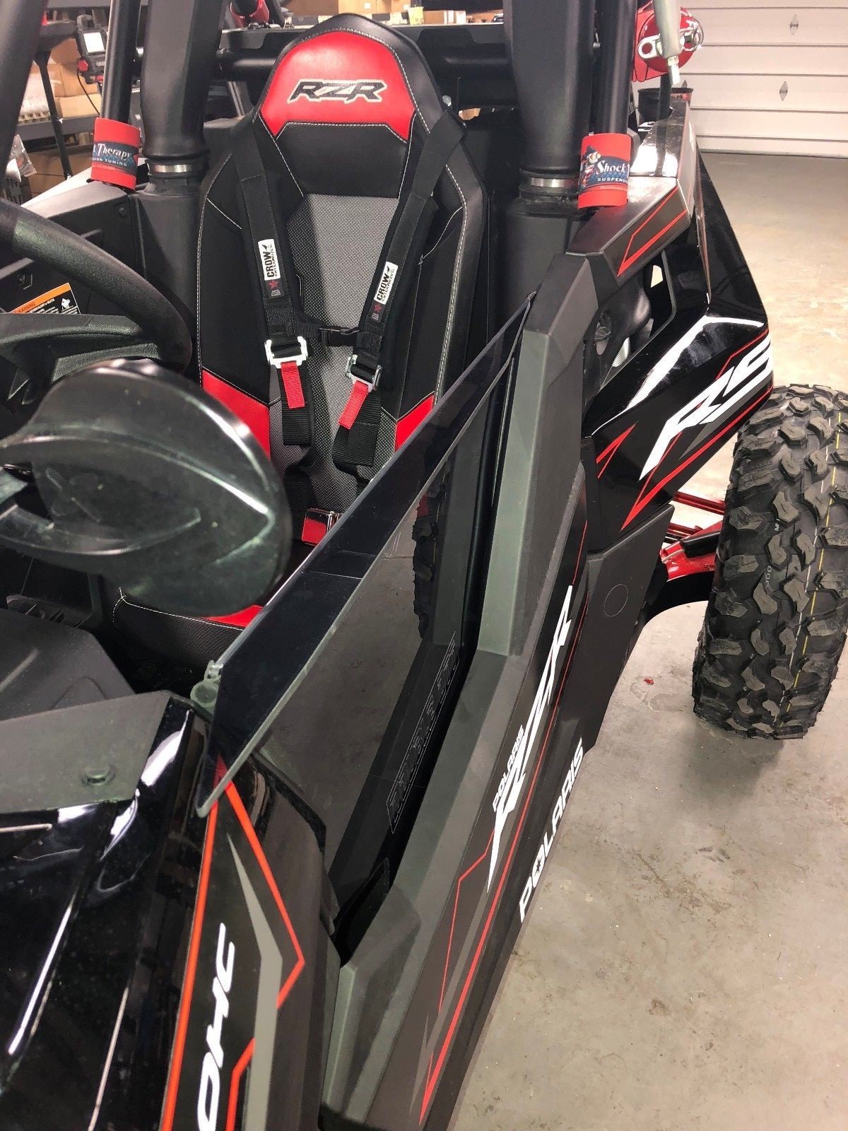 Double Ott Polaris RZR RS1 Upper DOORS Smoked Polycarbonate