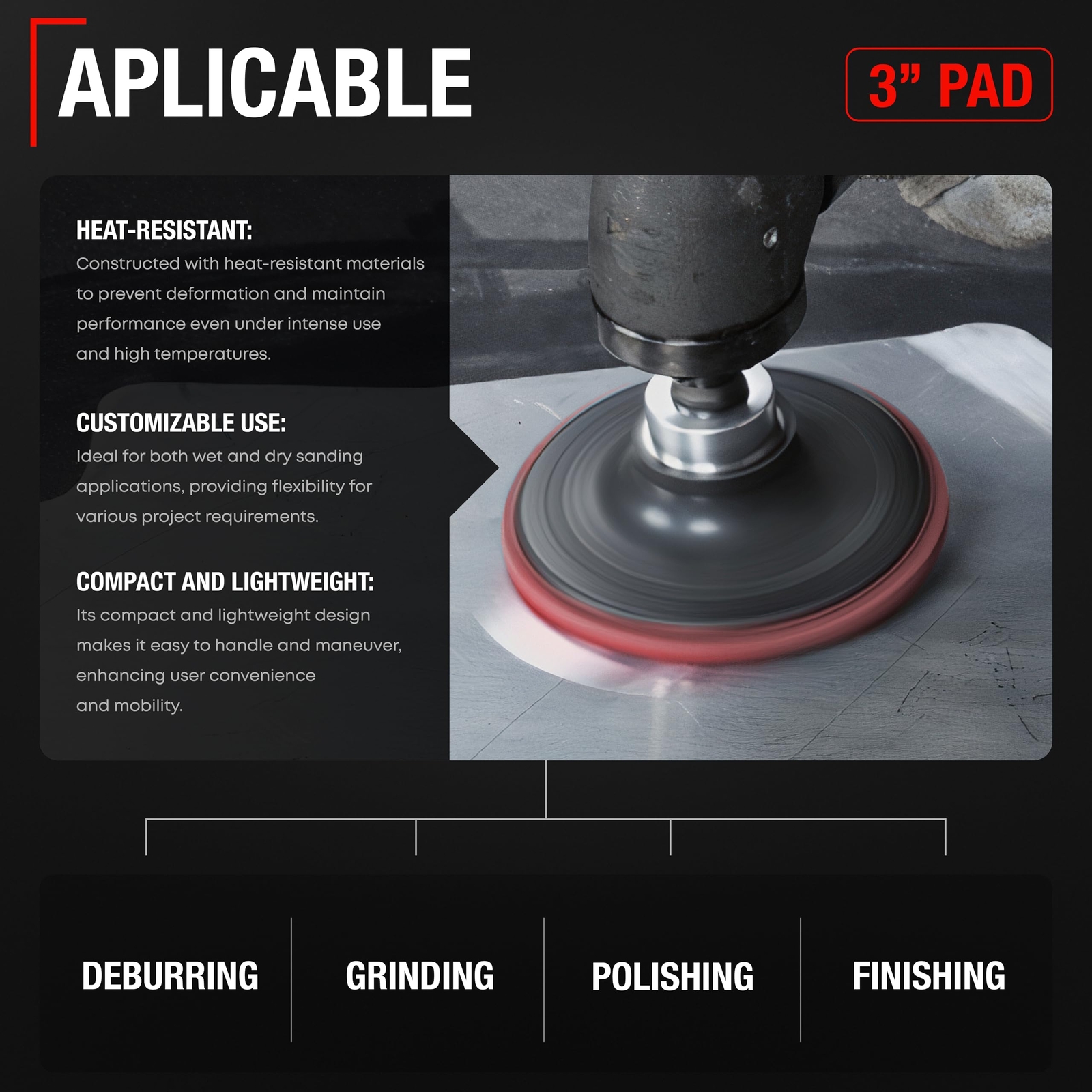 3 Inch Conditioning Disc Pad Holder Assembly, 1/4'' Shank-2 Pack Roloc