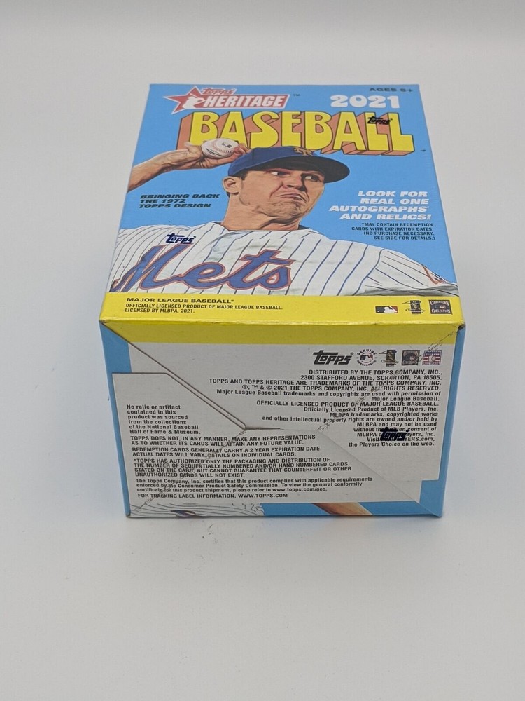 Factory Sealed 2021 Topps Heritage Baseball Cards 8 Pack Blaster Box