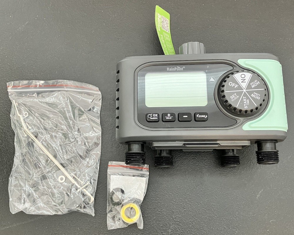 RAINPOINT Sprinkler Timer, 4 Outlets Hose Timers, 4 Zone Water Timer for...