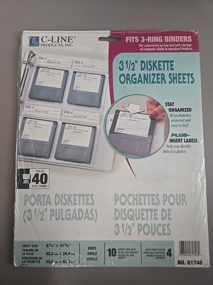 Diskette Organizer Sheets For Binder