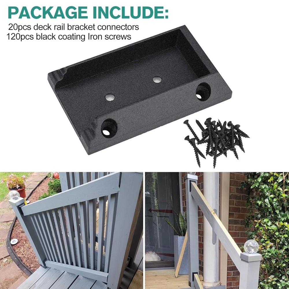 Quick-Install 20 Nylon Deck Brackets with 120 Screws for Secure Railing Support