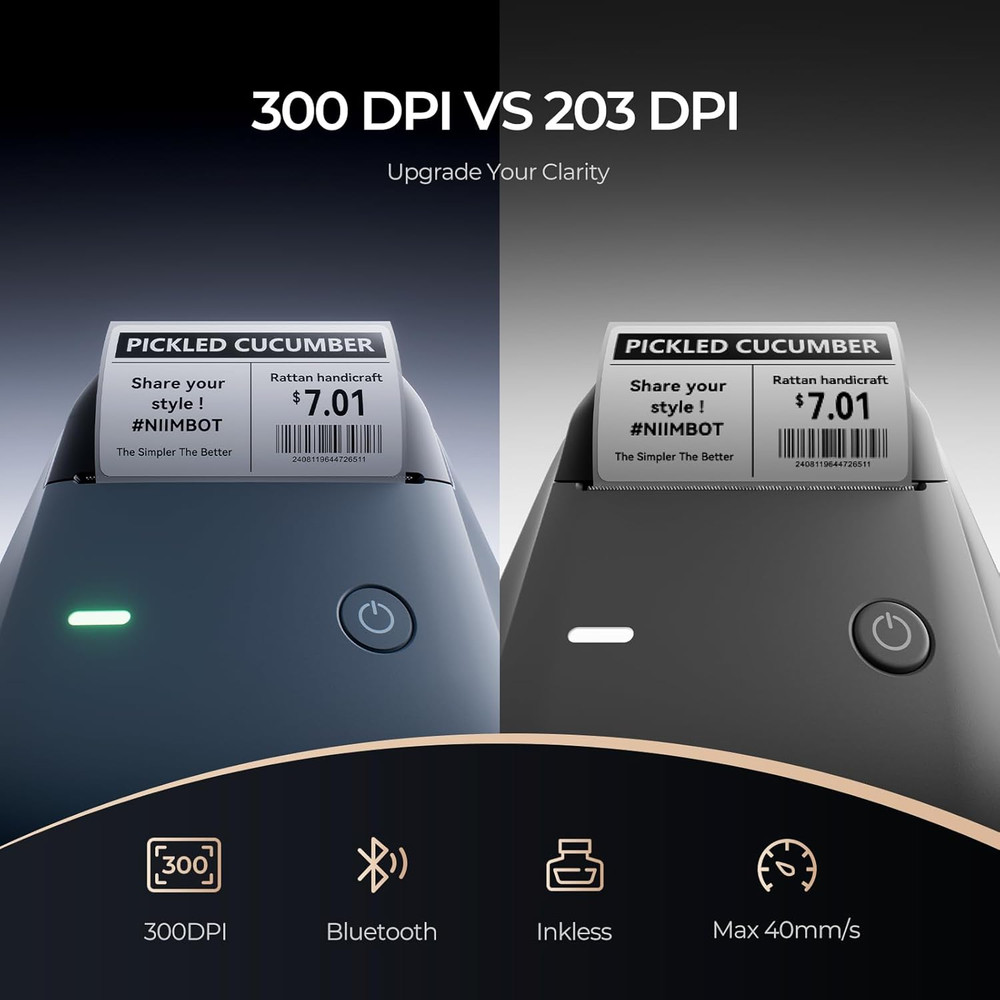 B1 Pro Label Maker, 300DPI HD Label Printer, Ideal for Photos,Stores,Notes,Study