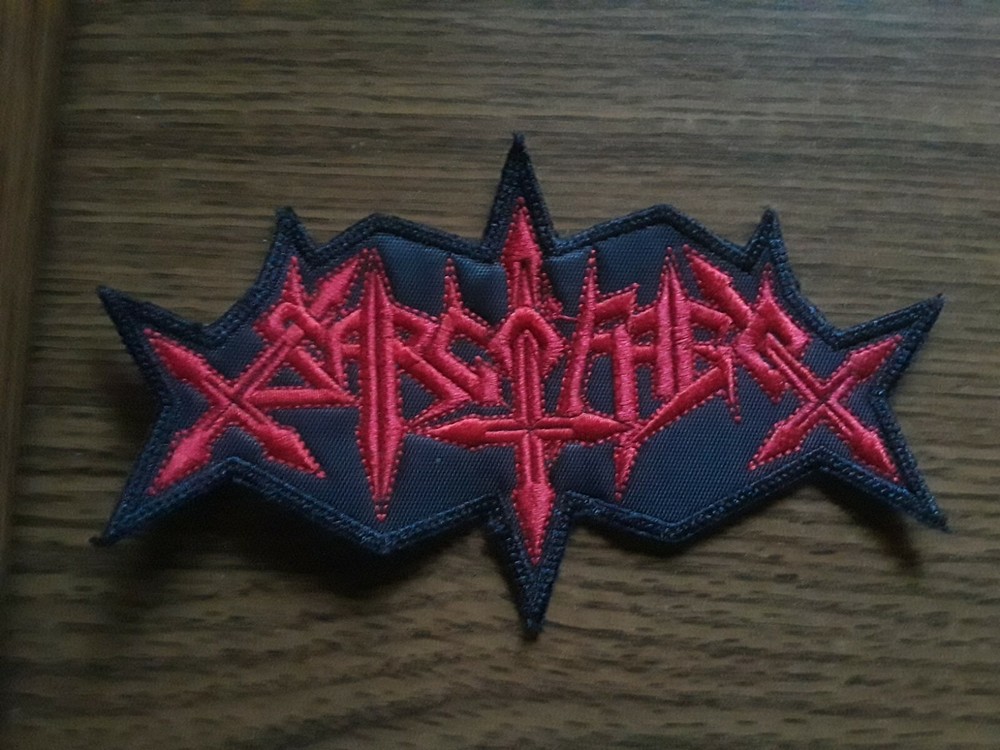 SARCOFAGO,SEW ON RED EMBROIDERED PATCH