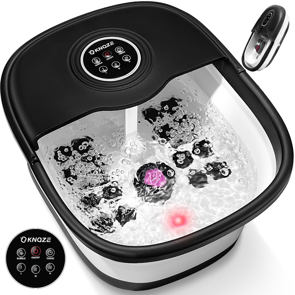 KNQZE Collapsible Foot Spa Bath with Heat, Remote Control, Temperature Control,