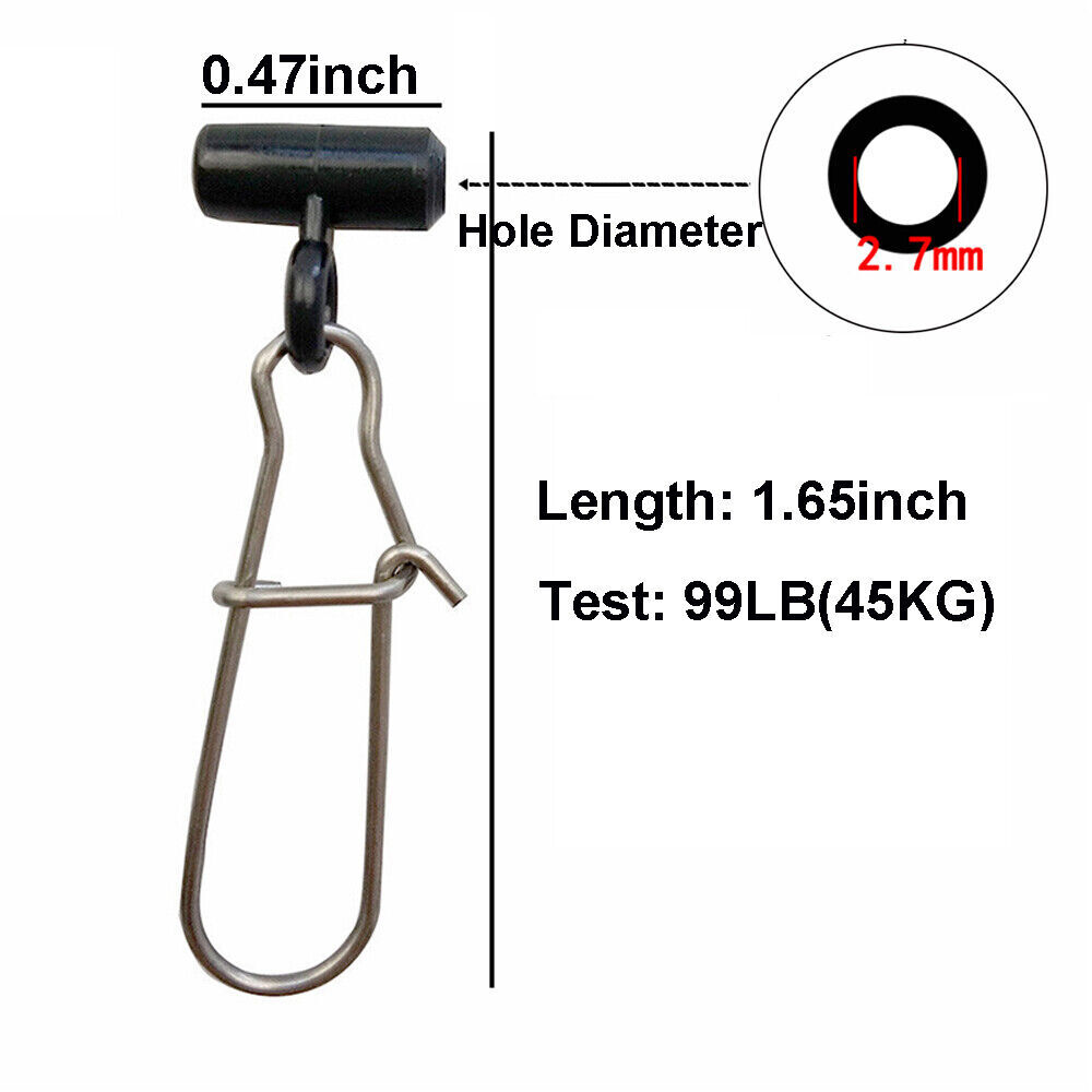 20-100PCS Fishing Line Sinker Slide with Snap High-Strength Fishing Line Sinker