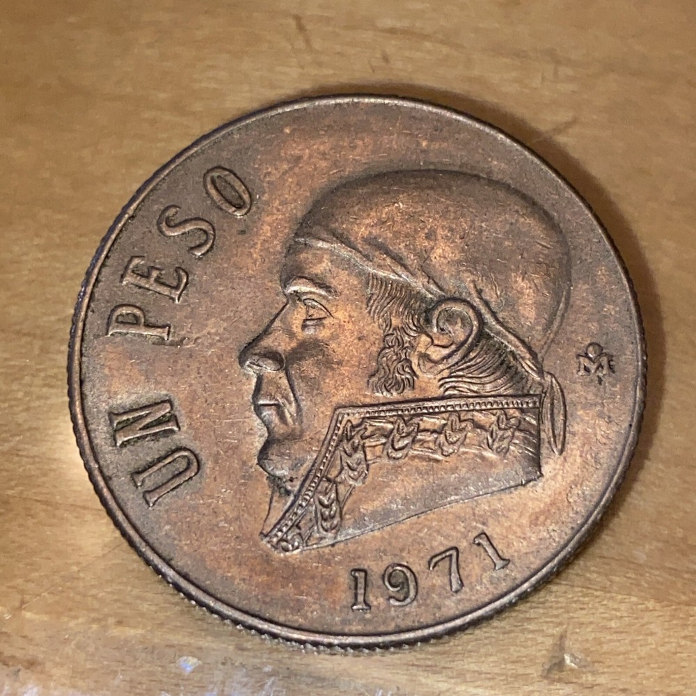 Mo-1971  MEXICO COPPER NICKEL COMPOSITION UN PESO COIN