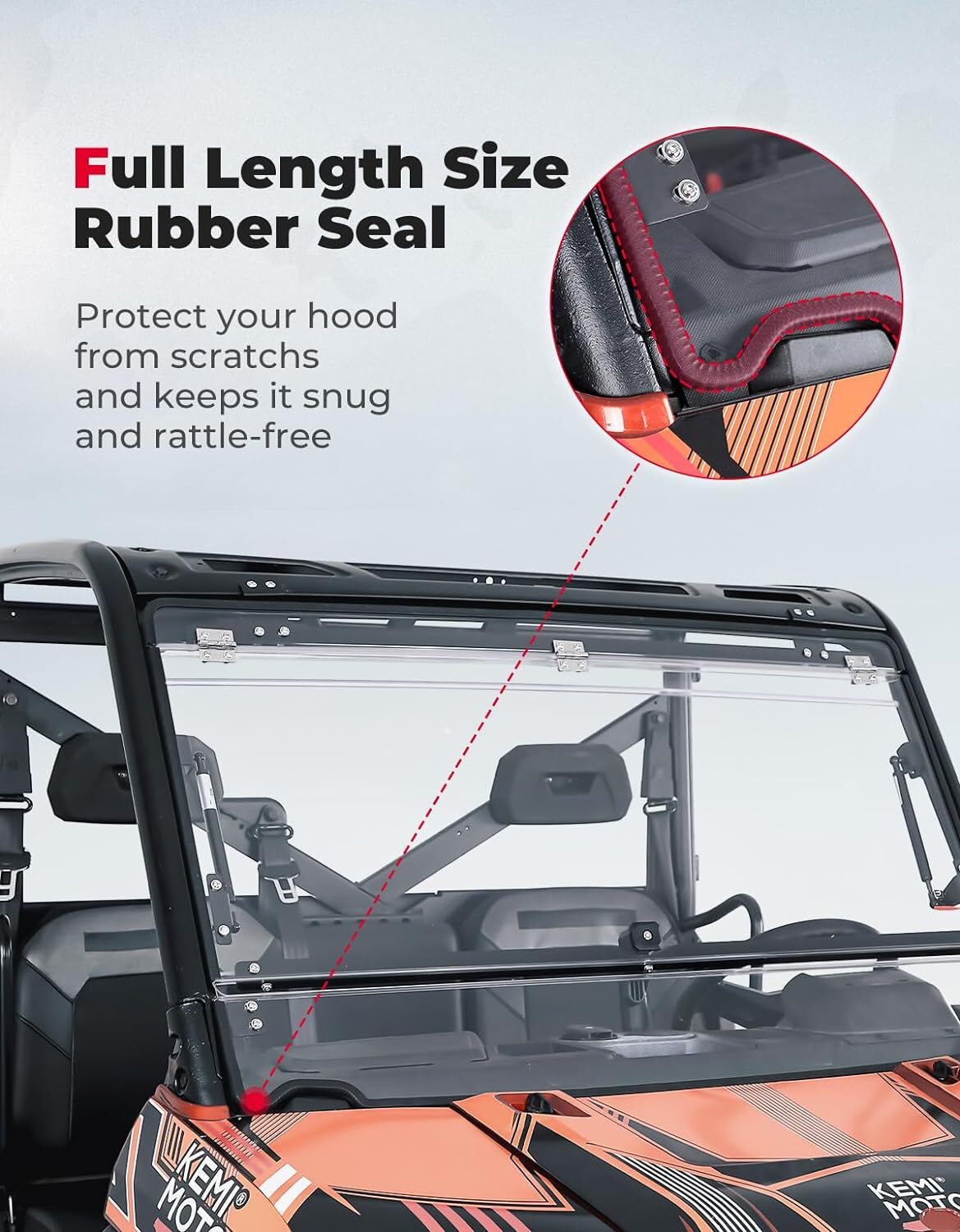 Scratch Resistant Front Flip Windshield for Polaris Ranger XP 900/ 1000 Crew