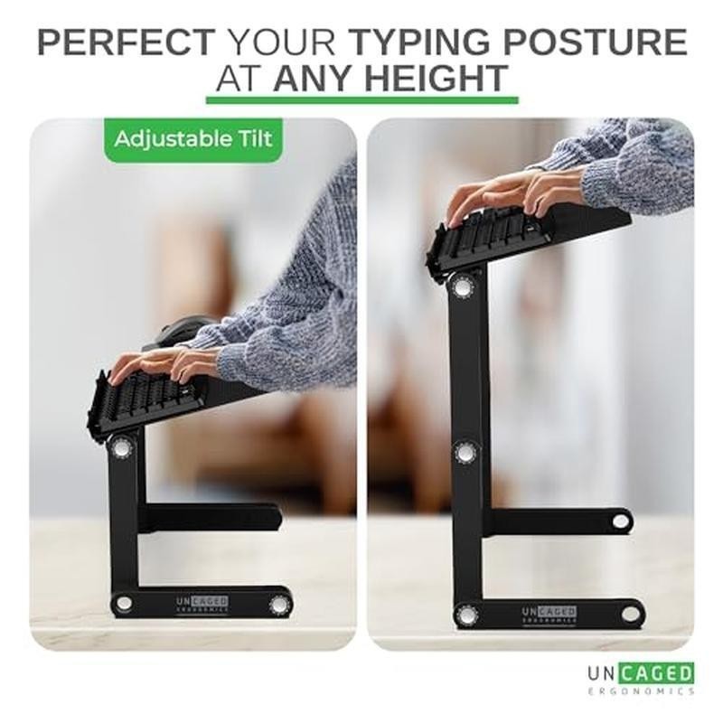 Adjustable Ergonomic Keyboard Stand Riser Mouse Tray Desk Portable Solutions New
