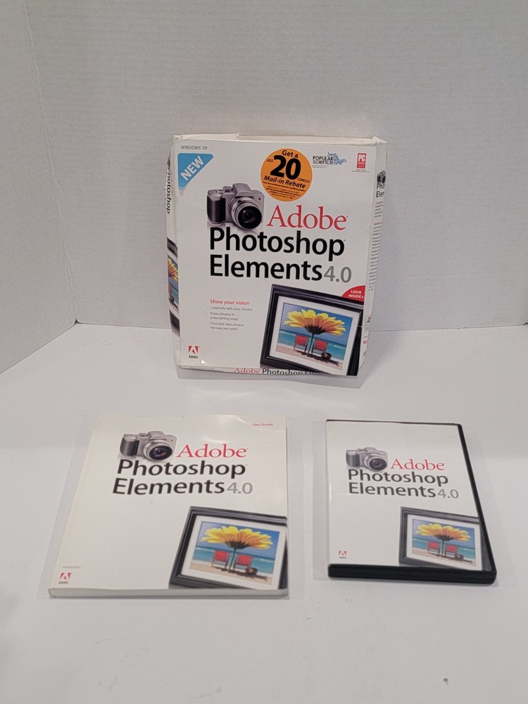 Adobe Photoshop Elements 4.0 User Guide Book & Software