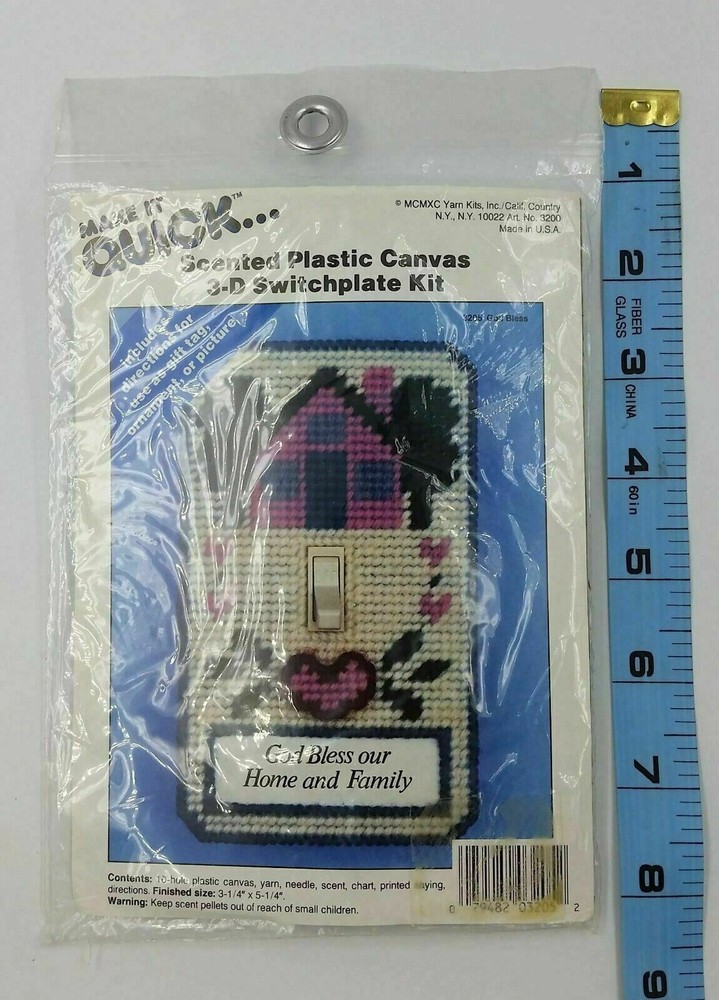 Vintage Make It Quick Scented Plastic Canvas 3-D Switchplate Kit Sealed