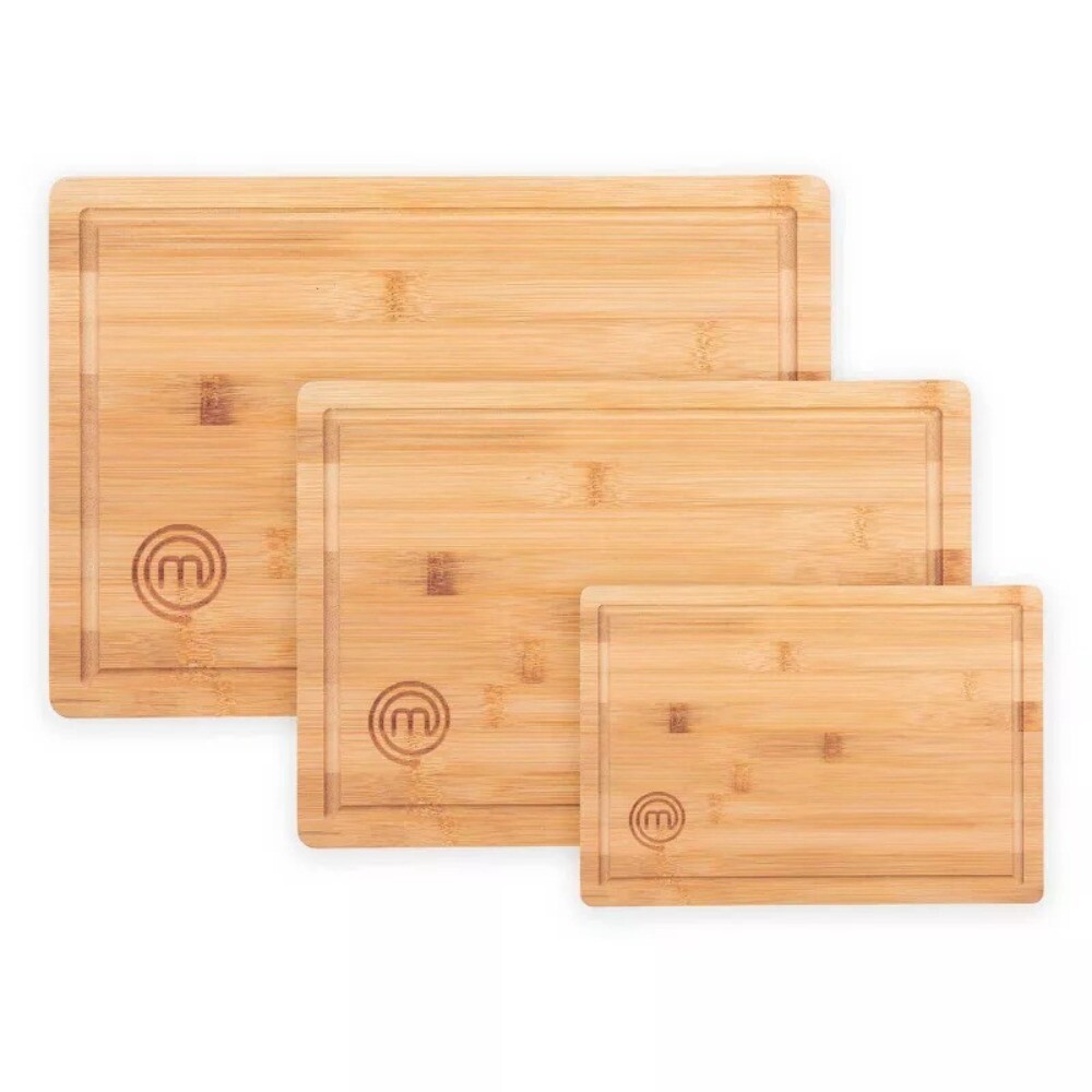 3pc Bamboo Cutting Board Set: Teak Brown, Hand Wash
