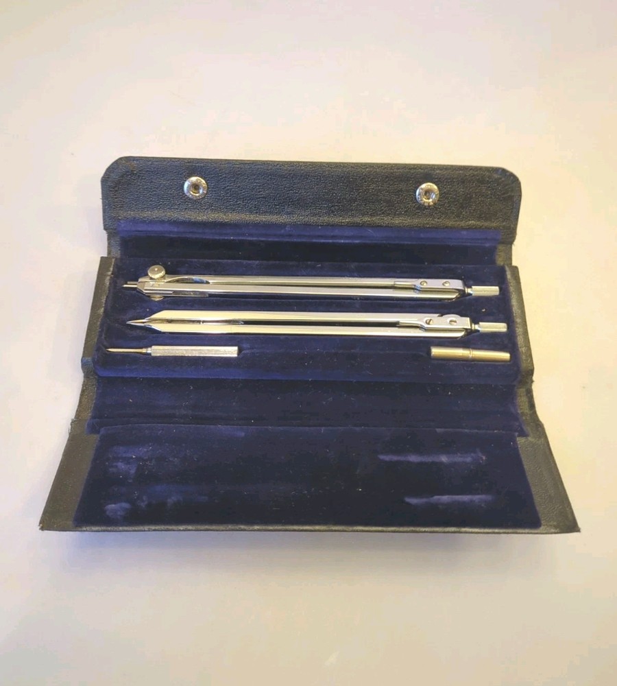 Drafting Navigators Compass Kit & Case Marked US Government Japan Vtg.