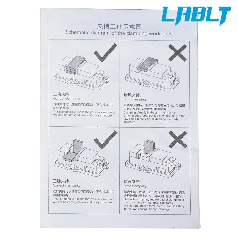 LABLT 4'' Lockdown Vise Precision CNC Milling Machine Bench Clamp Vice With Base