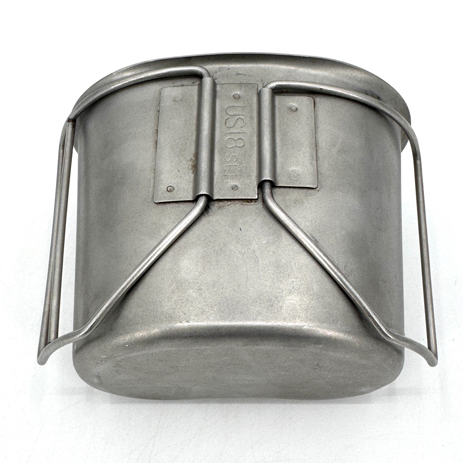 USGI US Military Issue 1 Quart Stainless Steel Metal Canteen Cup Folding Handle