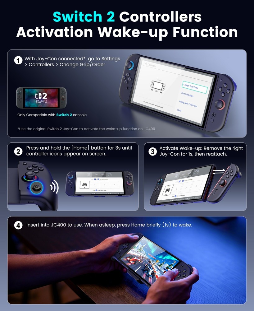 Wireless Handheld Grip Switch 2 Joycon Controller Gamepad for Nintendo Switch 2