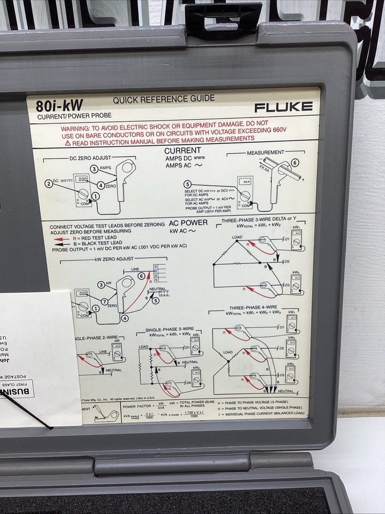 Fluke 80i-kW Current/Power Probe NIB (Missing Leads)