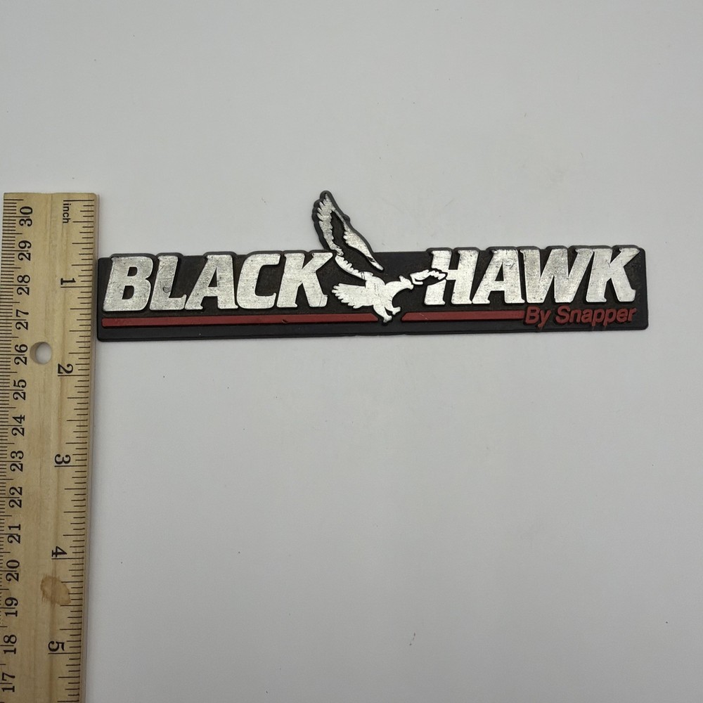 Vintage Black Hawk by Snapper Logo Emblem Badge