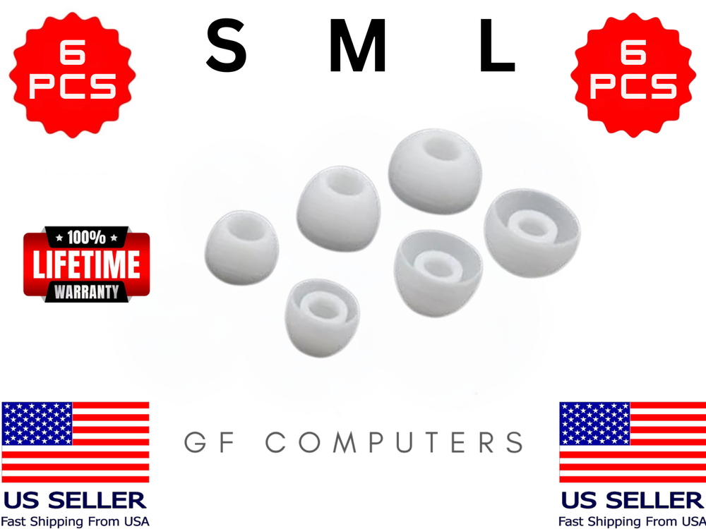 6 SML Earbud Tips Silicone Cushion Ear Plugs Replacement for Otium Audio