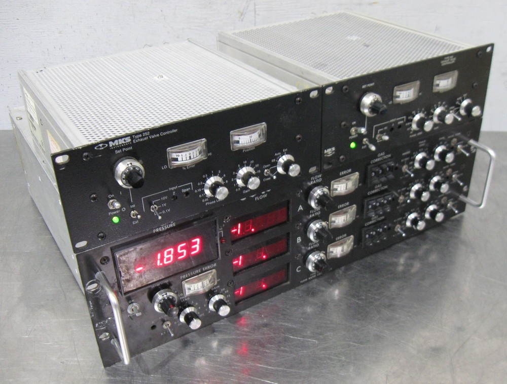 C202018 Lot 3 MKS Instruments Controller 252C 252E Exhaust Valve 254A Flow Ratio