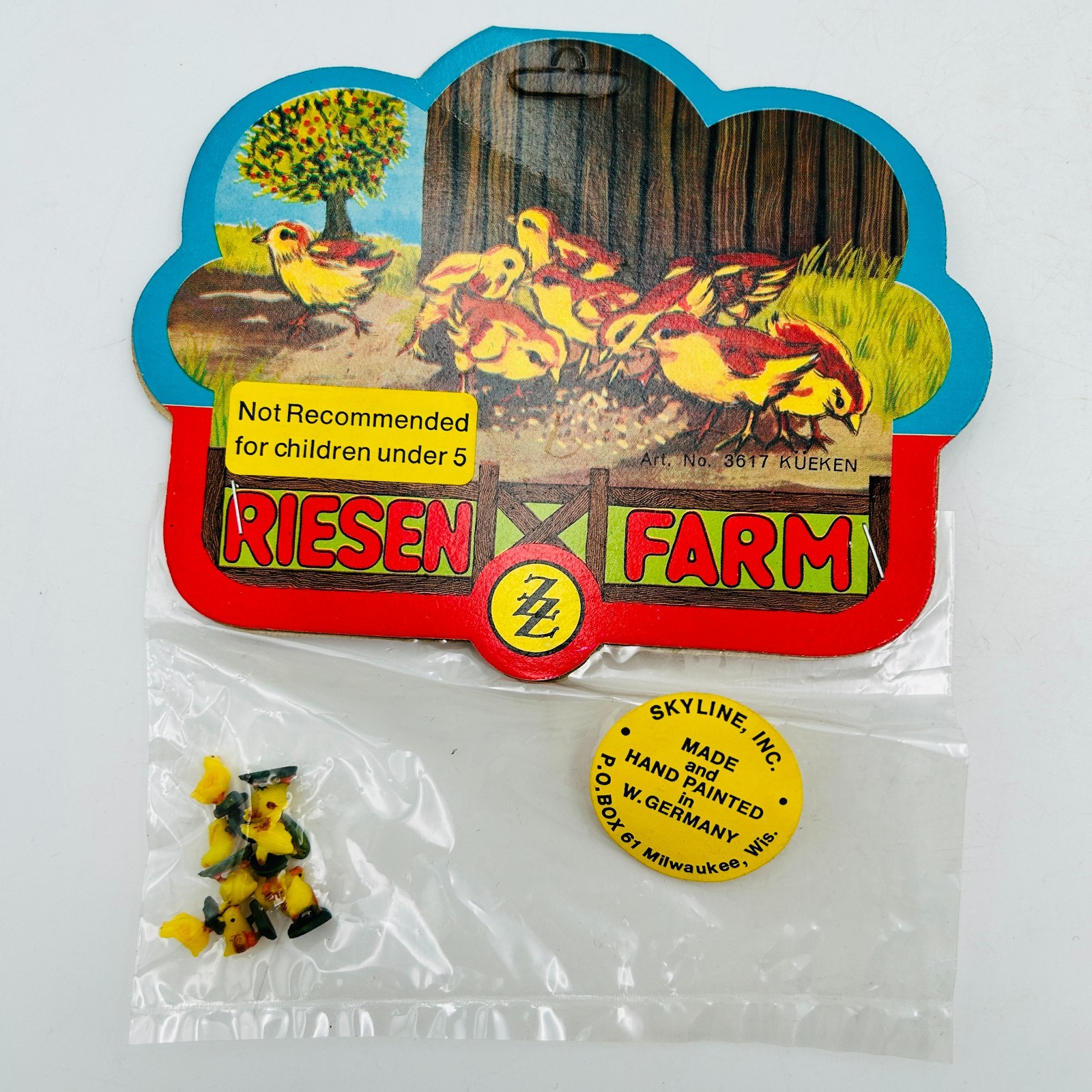 Riesen Farm Mini Baby Chicks NOS Pkg of 9 Hand Painted W Germany Figurines VTG