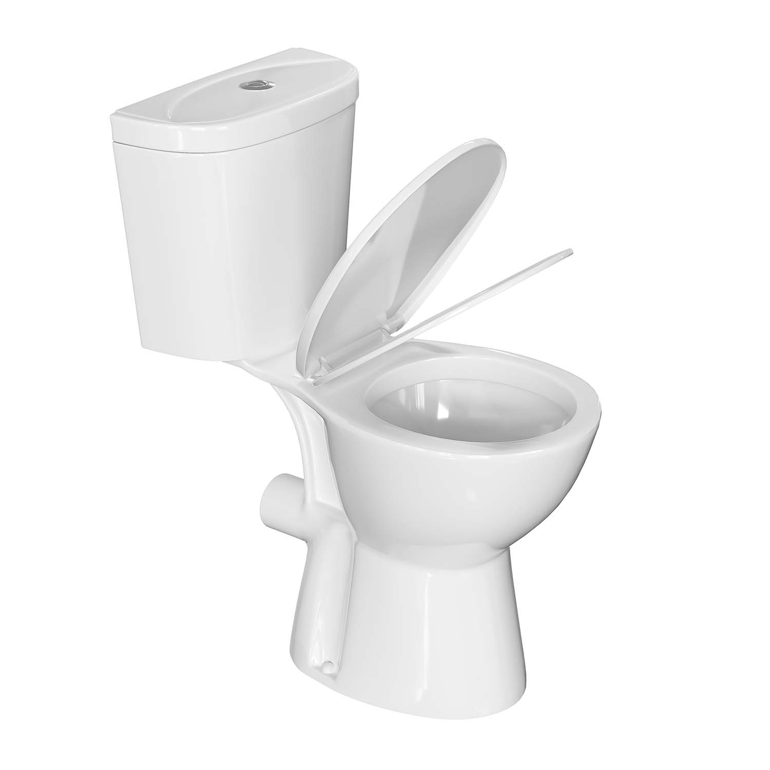 19inch Two Piece Rear Outlet Toilet 1/1.6GPF with Tank Extra Extension Pipe