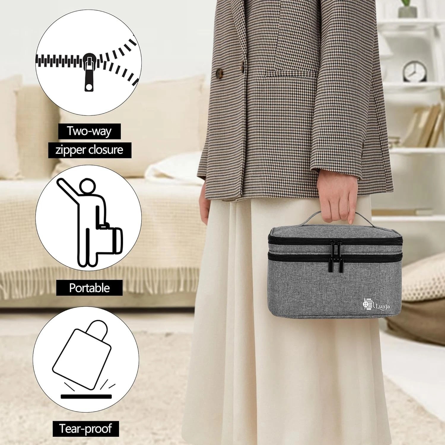 Double-Layer Sewing Accessories Organizer, Sewing Supplies Organizer for Need...