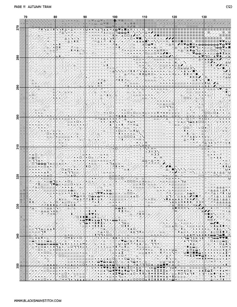 Autumn Tram Chart Counted Cross Stitch Pattern Needlework 758