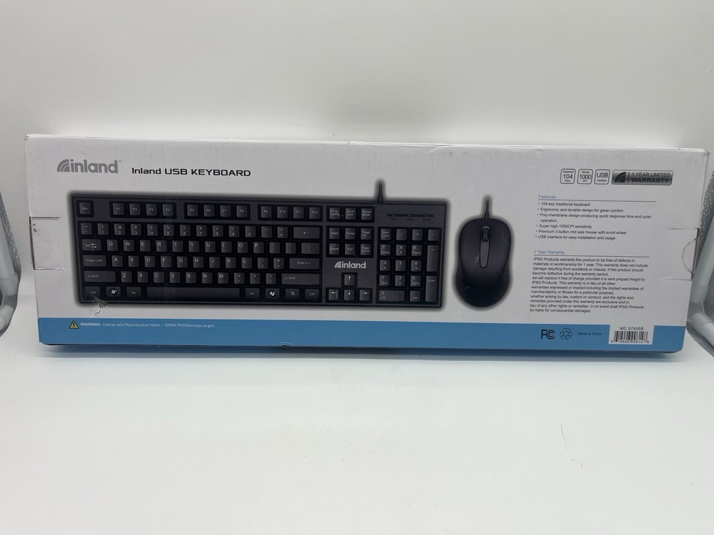 Inland IC210 USB Keyboard & Mouse - New