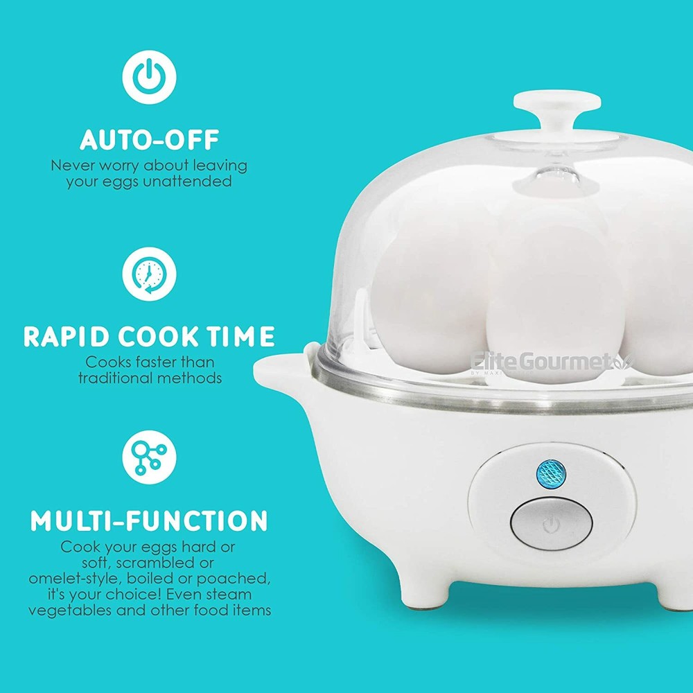 Easy Electric Poacher, Omelet Eggs & Soft, Medium Boiled