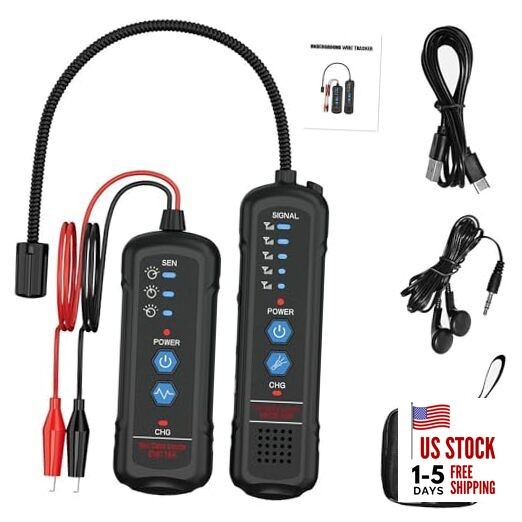 Underground Wire Locator and Cable Tracker Kit, Professional Wire Finder with