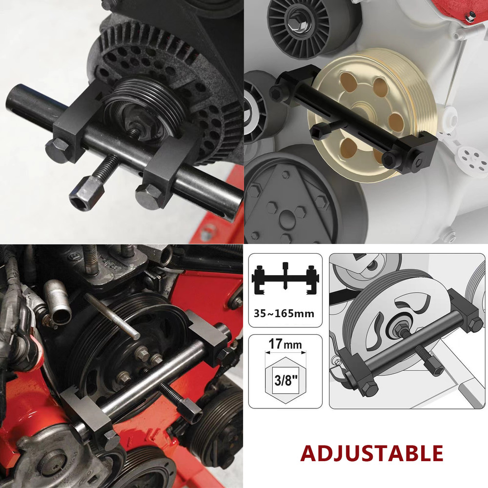 Adjustable Professional Puller For Ribbed Drive Pulley Crankshaft Remover Tool