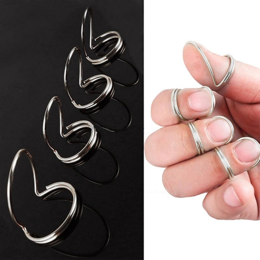 4 Pcs Butterfly Guitar Finger Picks Fingerstyle Plectrum Thumb Silver