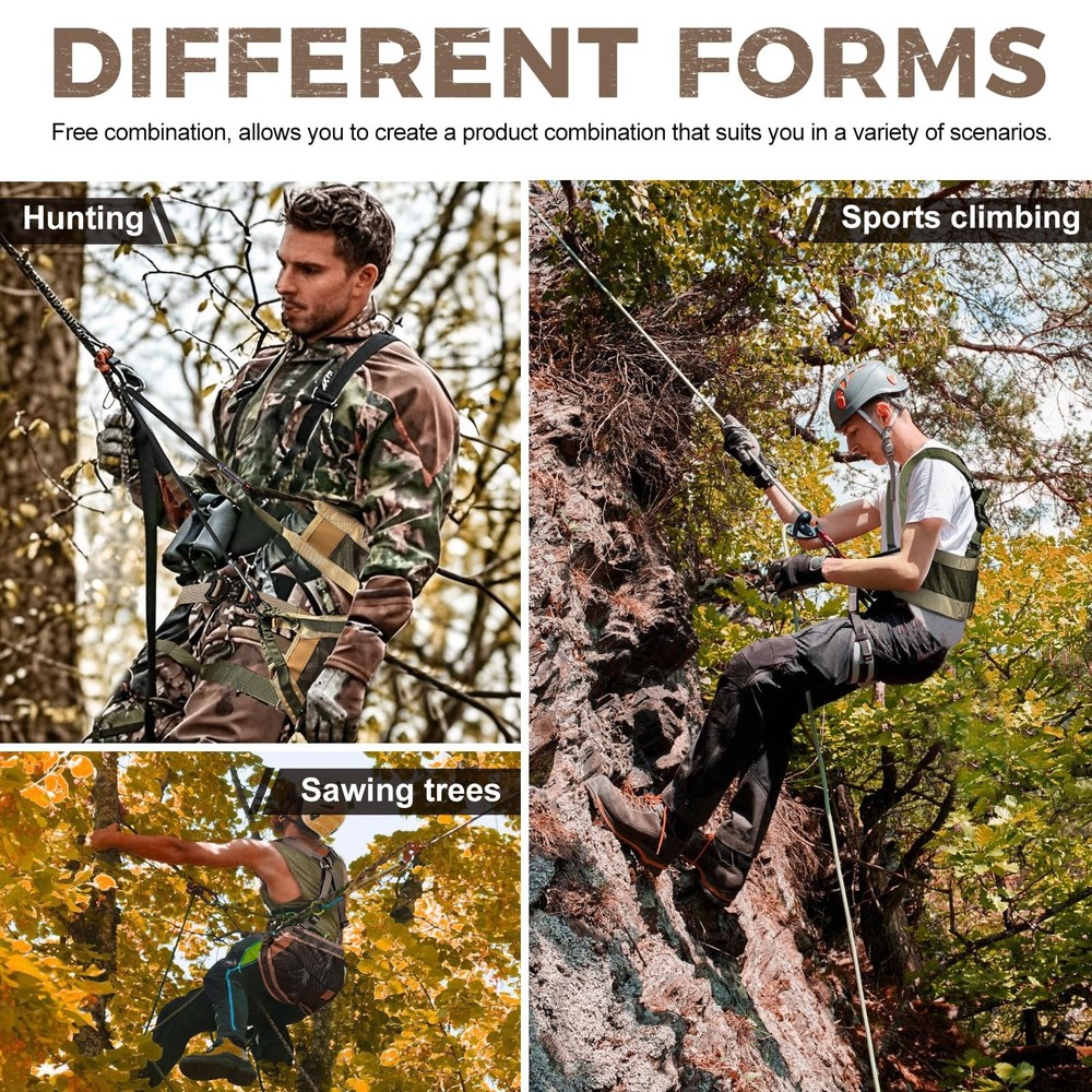 Tree Saddle Hunting Kit Lightweight Tree Climbing Saddle Adjustable Treestand...