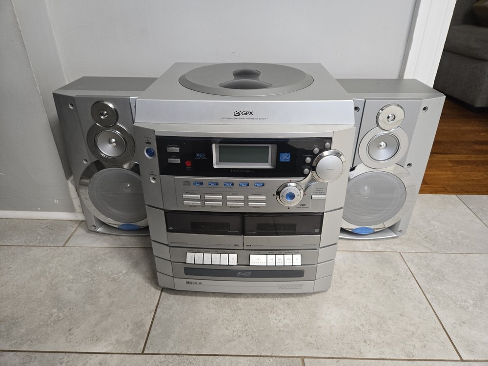 GPX Model SS7694 5 Compact Disc Stereo Home Music System - read description