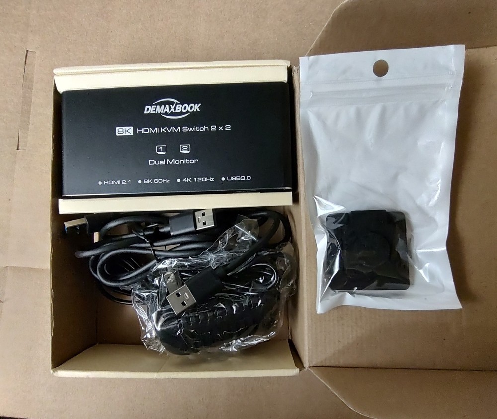 Demaxbook  2-Port 8K HDMI + DP KVM Switch 2x2 (1289)