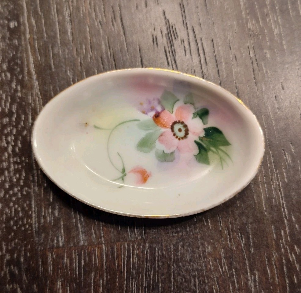 Vintage Nippon Hand Painted Salt Cellar