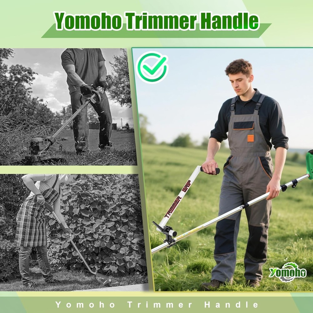 Upgraded Ergonomic Trimmer Grip, String Trimmer Handle, with Trimmer Shoulder Ha