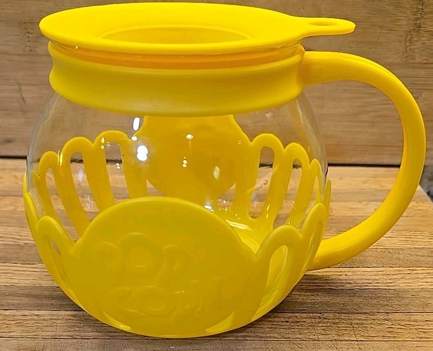 Ecolution Patented Micro-Pop Microwave Popcorn Popper Yellow 1 Qt Volume