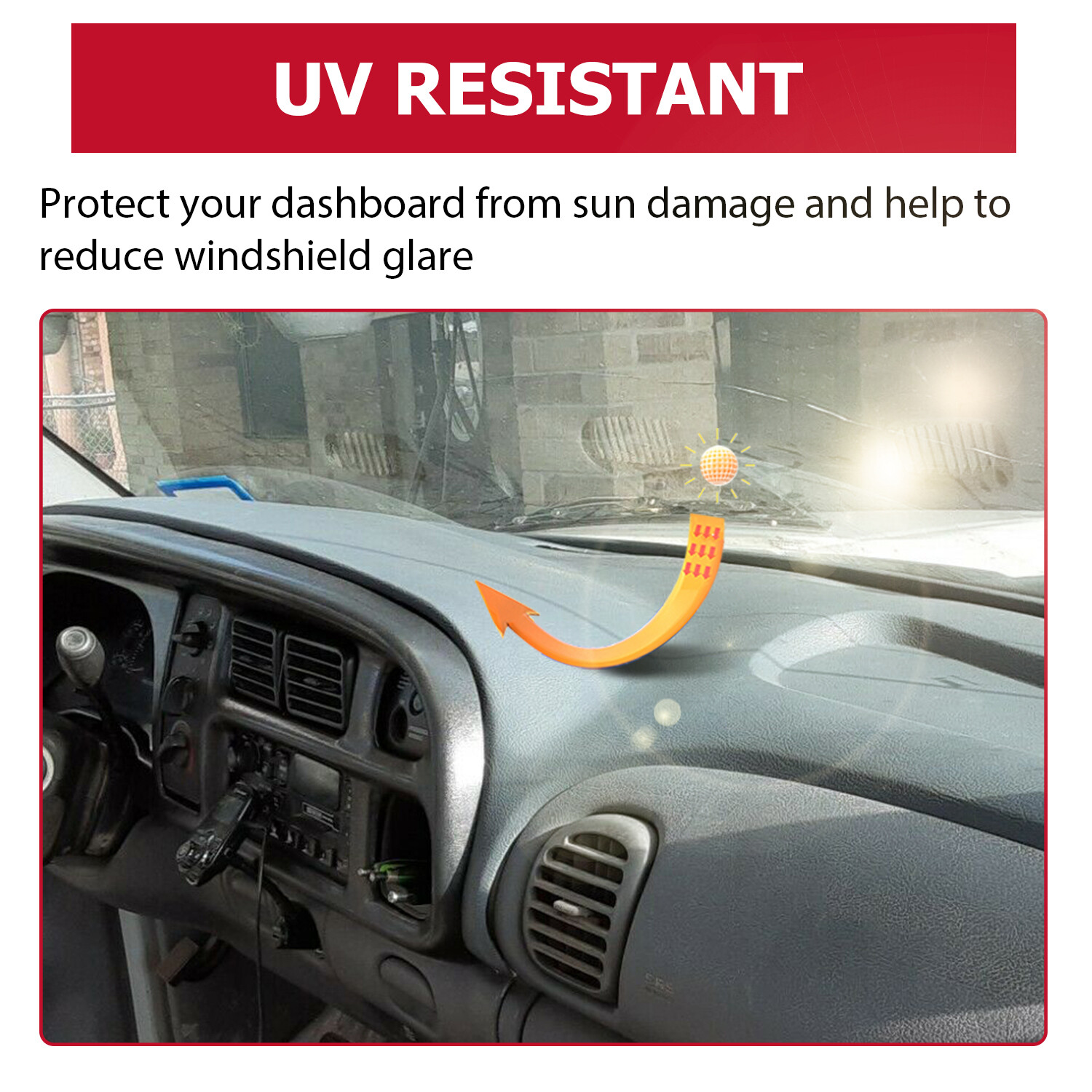 For 1998-2002 Dodge Ram Pickup ABS Dash Bezel & Dashboard Cover Overlay W/clips